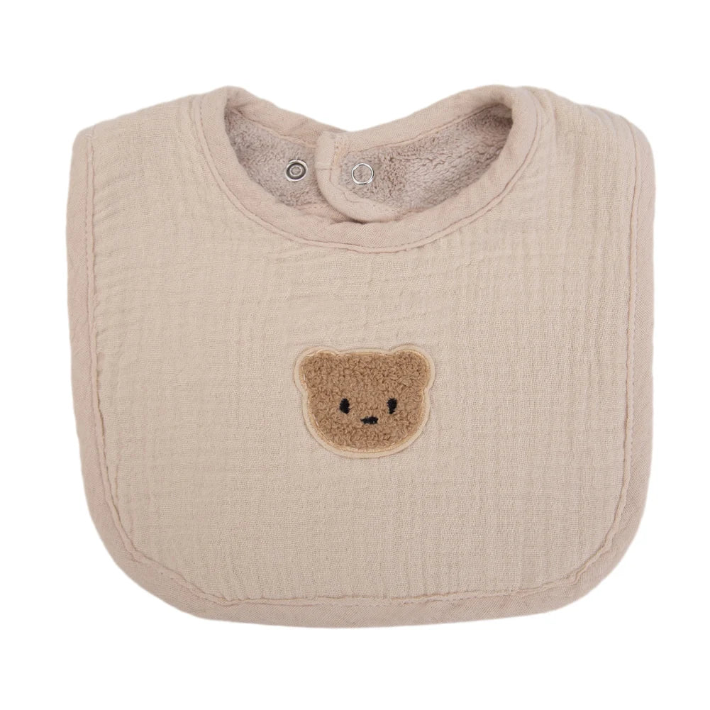 Doux bavoir ourson en coton 🧸