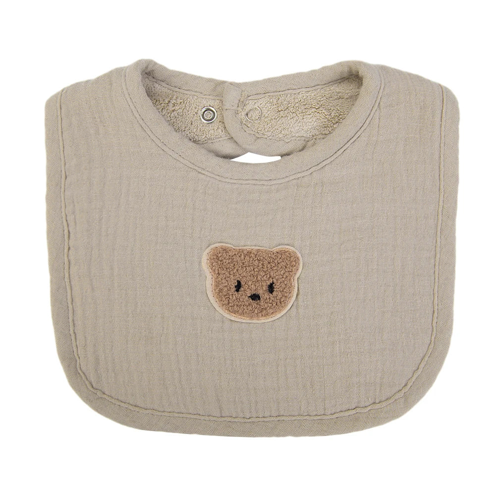 Doux bavoir ourson en coton 🧸
