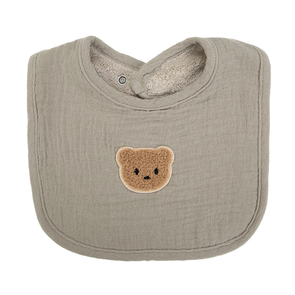Doux bavoir ourson en coton 🧸
