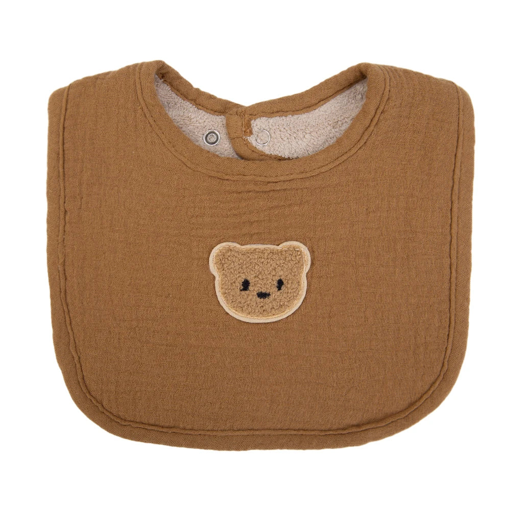 Doux bavoir ourson en coton 🧸